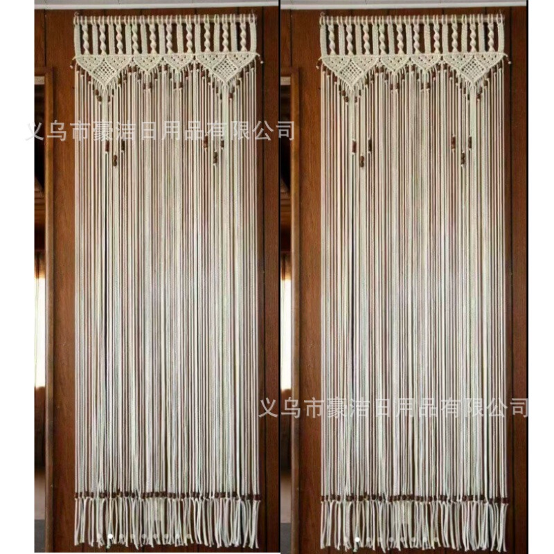 Cotton Rope Woven Door Curtain, Hand-Woven Tapestry, Scandinavian Style Decorative Tapestry, Bohemian Decorative Room Wall Hanging