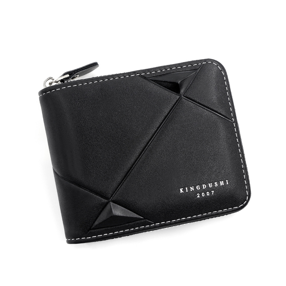 Moda estereoscópica en relieve para hombres cartera corta gran capacidad brazalete bisagra bolso de cambio multi-tarjeta cartera mayorista