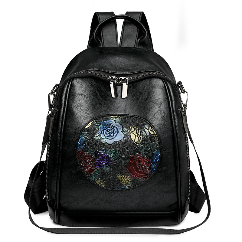 Mochila para mujer 2025 nuevo estilo coreano de cuero suave para mujer mochila de gran capacidad moda versátil bolsa de viaje de tres fines mochila escolar