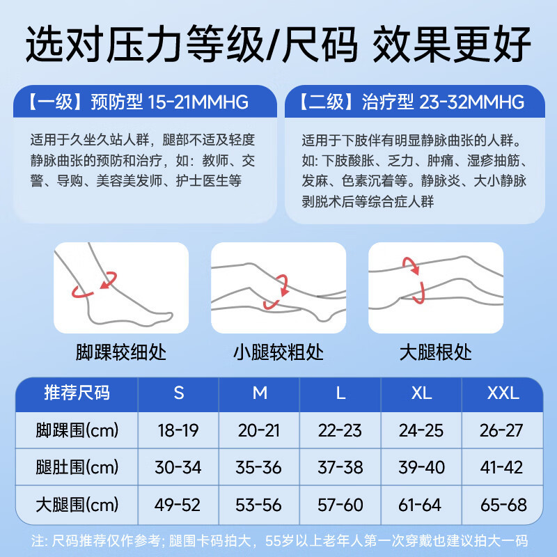 Aixiang 医療用静脈瘤ソックス圧縮ソックス 1 番目と 2 番目の弾性圧縮ソックス医療ソックス病院と同じスタイル|undefined
