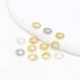 18K Real Gold Threading Closed Ring Connecting Ring Finishing Double Hole Pig Nose Ring Gold-Plated DIY Necklace Bracelet Accessories B06