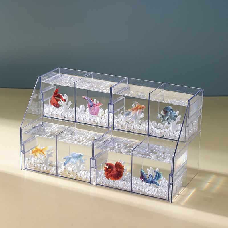 Square small plastic glass aquarium