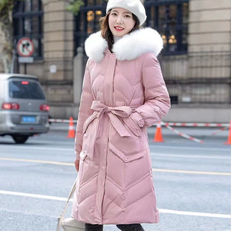 Velvet long fitted down jacket, duck down, maxi length, wholesale