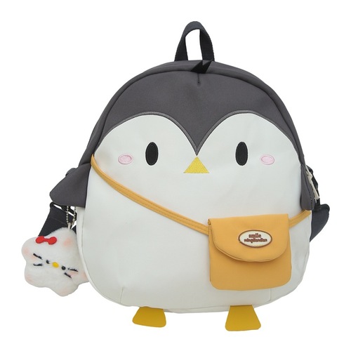 Ins cute and adorable little penguin double shoulder bag for girls, single shoulder crossbody two-in-one bag, large capacity student storage bag