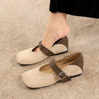 8866-2 French Evening Style Square Head Mary Jane Single Shoes Women&apos;s Interior Height Increasing Versatile One But