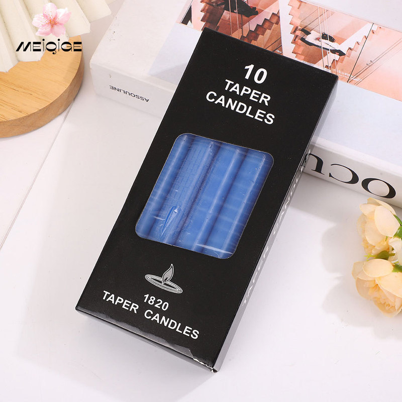 10本/箱入り長竿キャンドルカラーキャンドル夕食レストラン円柱キャンドル緊急停電家庭用照明|undefined