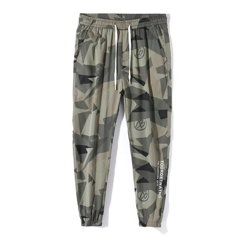 Shirt Less Clothing American Ice Silk Camouflage Casual Pants Men's Summer New Loose Leg Pants Men's Sports Trousers