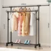 135cm [black double pole] + wheel [retractable]