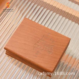 现代创意木质工艺品桌面摆件简约办公桌钟表摆件木质装饰品
