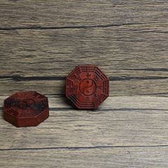 雷擊棗木八卦掛件吊墜帶字平安扣道家法器隨身配飾老料深色精雕