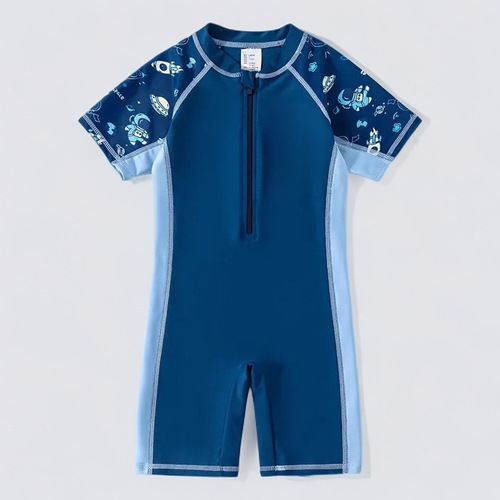 Children's swimming suit for boys, one-piece 2025, medium and large children, professional training, hot spring, boys' swimwear
