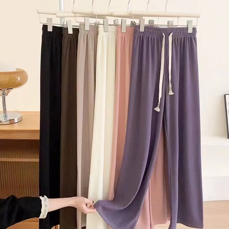 Summer thin silk trousers