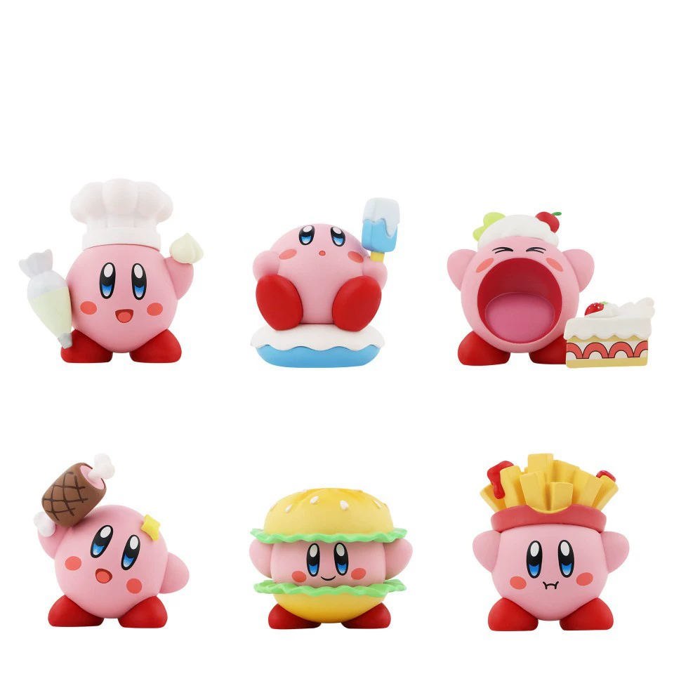 6 Кирби Косплей Еда Серия Милый мультяшный торт Модель Украшение Фигурка Автомобиль Орнамент Кукла.