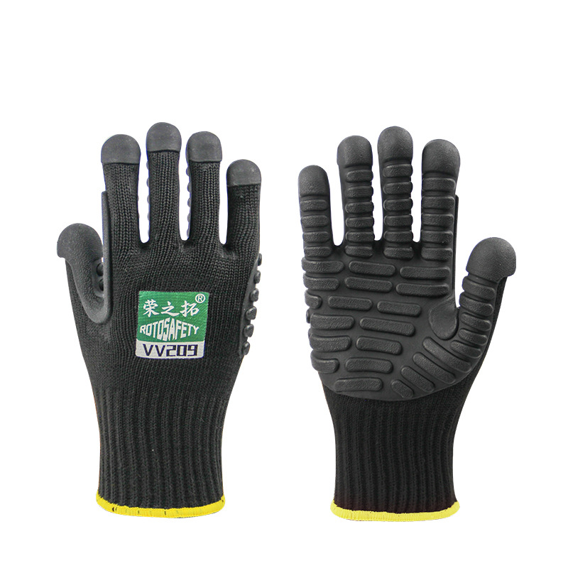 Rongzhituo TPE de absorción de golpes a prueba de golpes guantes mecánicos resistentes al desgaste antideslizante durable anti-Impacto de la mina de carbón