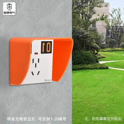 户外小区电动车共享充电桩插座二三插五孔插座面板86明装|ms
