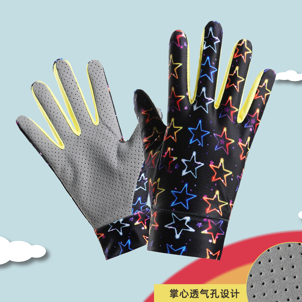 Guantes de equitación para niños dedo largo Delgado verano protección solar niños dibujos animados patinaje sobre ruedas coche deportivo niños y niñas guantes