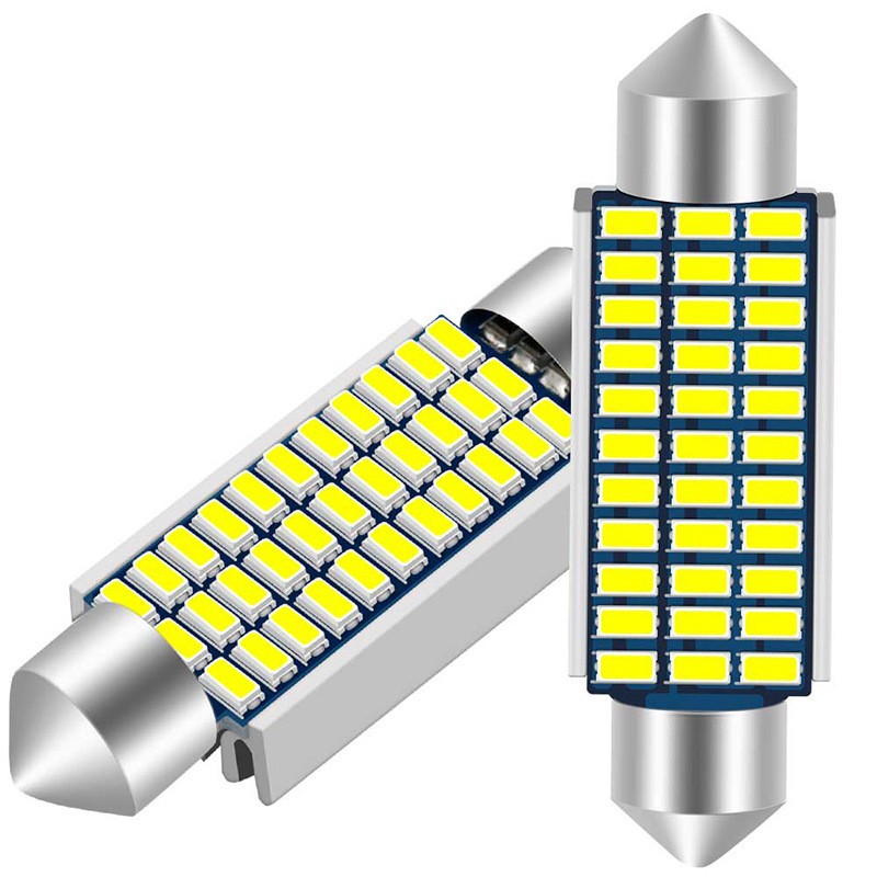 Nueva iluminación de doble punta alta luz de lectura LED lámpara de techo 3014 31MM 21SMD lámpara de matrícula sin electrodos