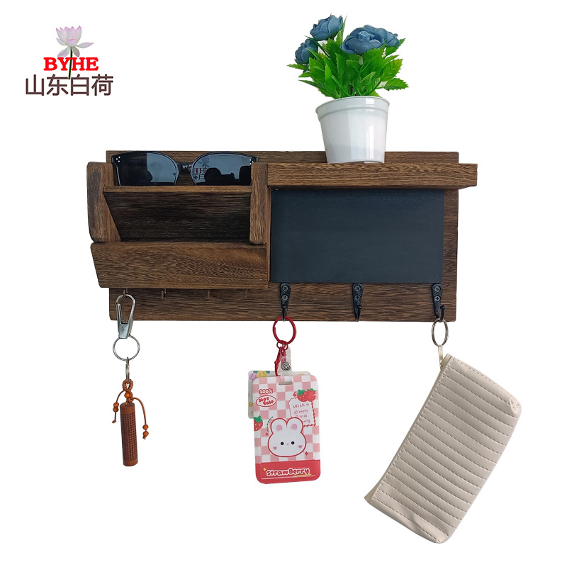 Amazon sala de estar colgante de madera pared colgante de pared estante de almacenamiento colgante de llaves de puerta de entrada marco de madera