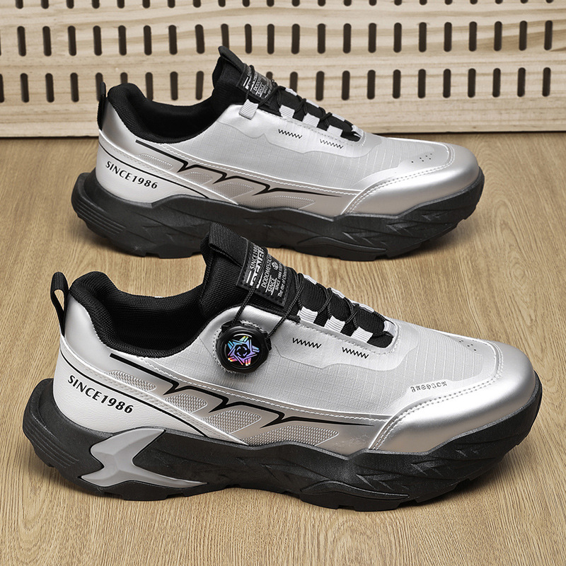 Zapatos de hombre sin lazos de protección laboral primavera ventilada red antideslizante sitio de trabajo de base gruesa zapatos deportivos casuales