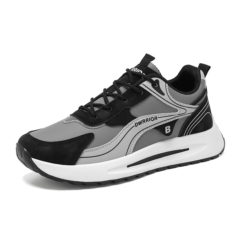 Agan zapatos de cuero de primavera impermeable universal para hombre correr viajes antideslizantes zapatos deportivos de altura