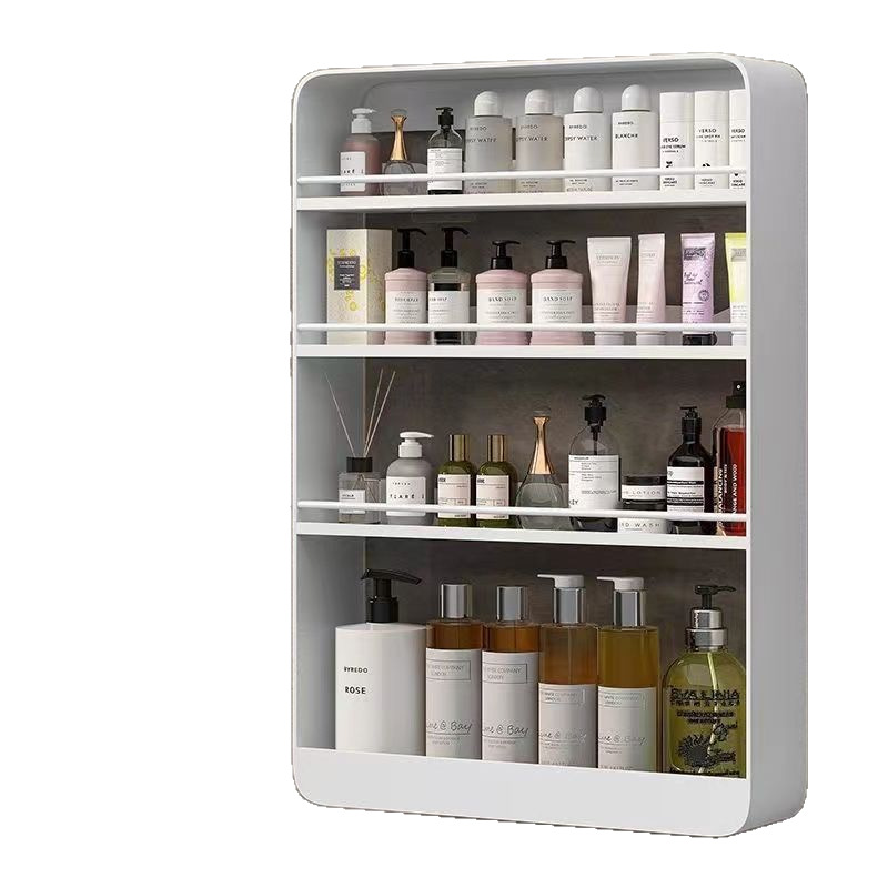 almacenamiento multicapa para cosméticos domésticos montados en la pared por encima del inodoro sin agujeros