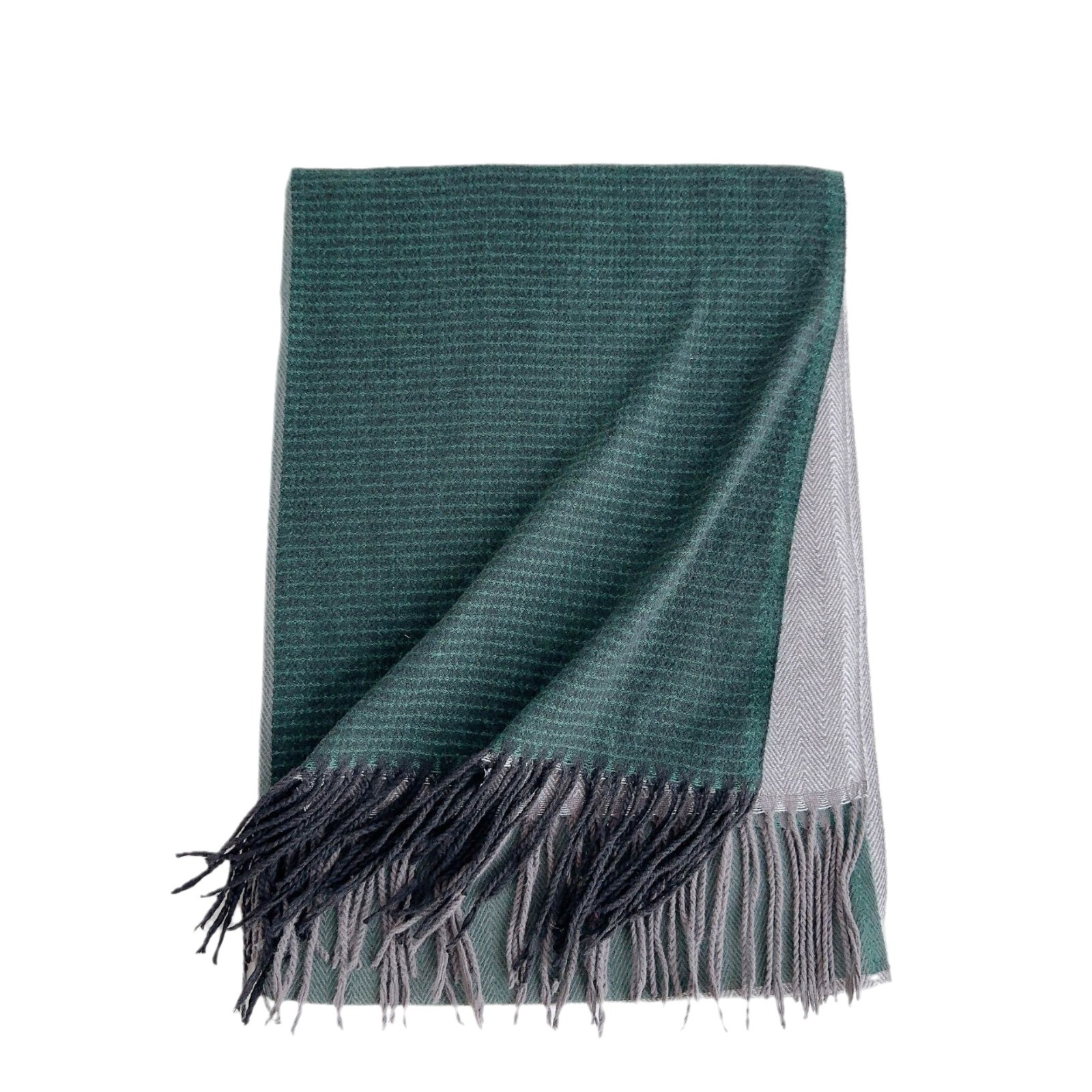 Bufanda de imitación de cachemira bicolor para mujer, otoño-invierno 2025, con borlas, estilo dulce y decorativo, cálida y en stock.