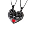 Retro pendant heart shaped, necklace for beloved, accessory, punk style, halloween