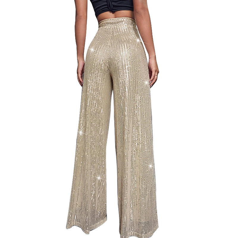 Women's Party Street Fashion Solid Color Full Length Sequins Casual Pants display picture 37