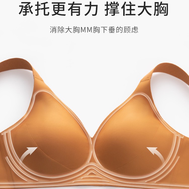 Doble soporte suave de elevación más tamaño ropa interior sin costuras sujetador inalámbrico push up anti-flacidez soporte superior Sujetador de copa fija