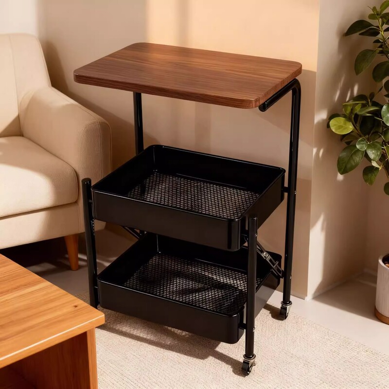 Second-Hand Folding Trolley Storage Rack Floor-Standing Bedroom Bedside Table Storage Snack Storage Rack Coffee Table Living Room Side Table Second-Hand Folding Trolley Storage Rack Floor-Standing Bedroom Bedside Table Storage Snack Storage Rack Coffee Table Living Room Side Table