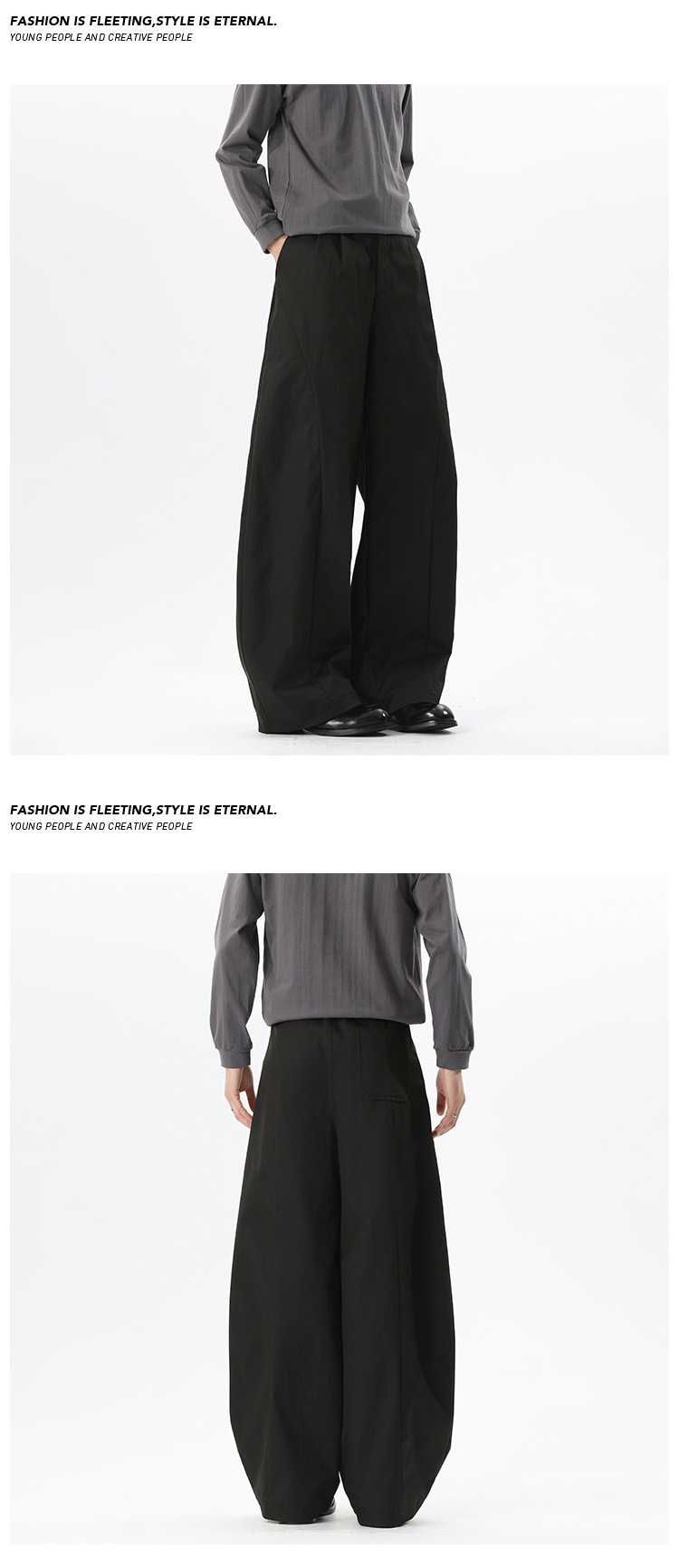 Herren Freizeithose Mit Schrägem Schnitt Und Weitem Bein Für Frühling_voghion.com