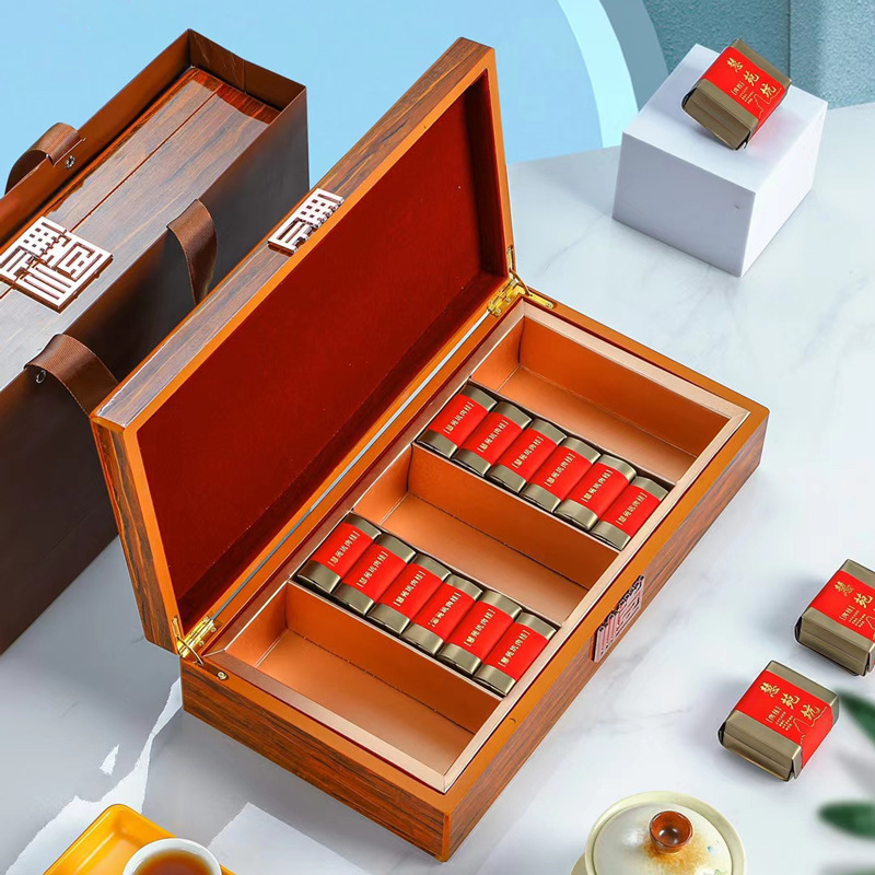 开窗烤漆木盒空礼盒装红茶小种大红袍肉桂茶叶包装盒泡装半斤岩茶