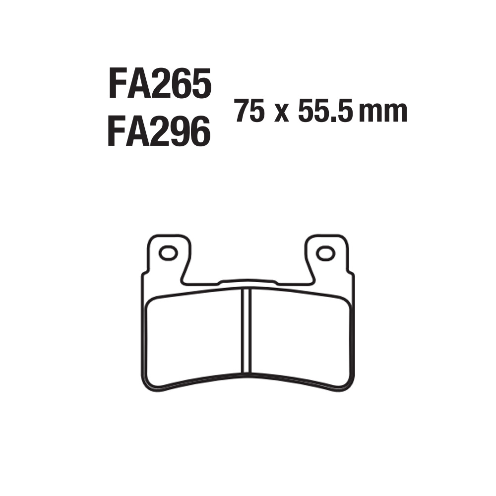 Motocicleta base de cobre sinterizada placa de freno de aluminio placa de freno de aluminio piel de freno FA265 FA296 Harley