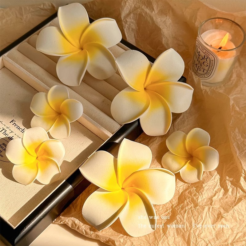 Huevo flor clip para el cabello de cabeza de mujer frente clip para el cabello de flores fotos junto al mar borde del cabello frangeo lateral clip para la boca