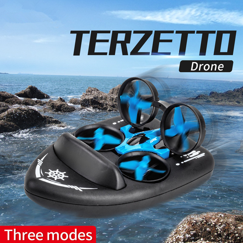 Jjrc Cross-Border H36F Fixed-Height Land, Water and Air Three-In-One Drone Hovercraft Electric Remote Control Toy Aircraft Wholesale