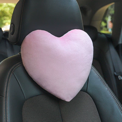 Headrest Heart-Shaped Car Pillow, Car - pink-single-pack