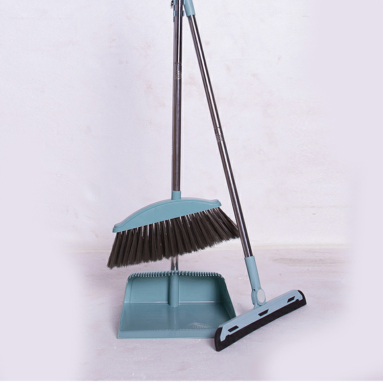 Factory direct supply broom dustpan set combination stainless steel broom non-stick hair soft wool plastic household broom