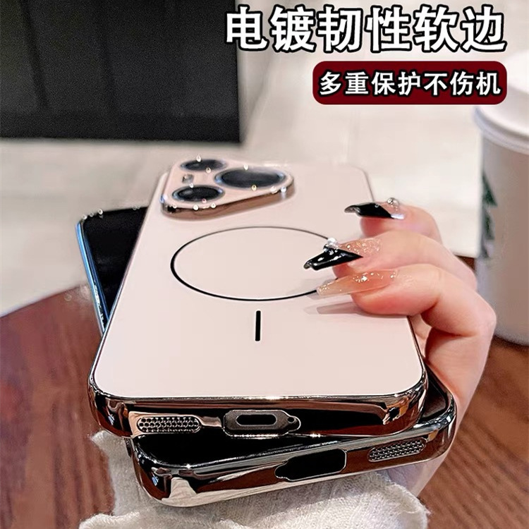 レーザー細いサークル磁気吸引 Huawei 社 pura70 携帯電話ケース新しい p80pro Honor 400 つや消し nova14 に適しています|undefined