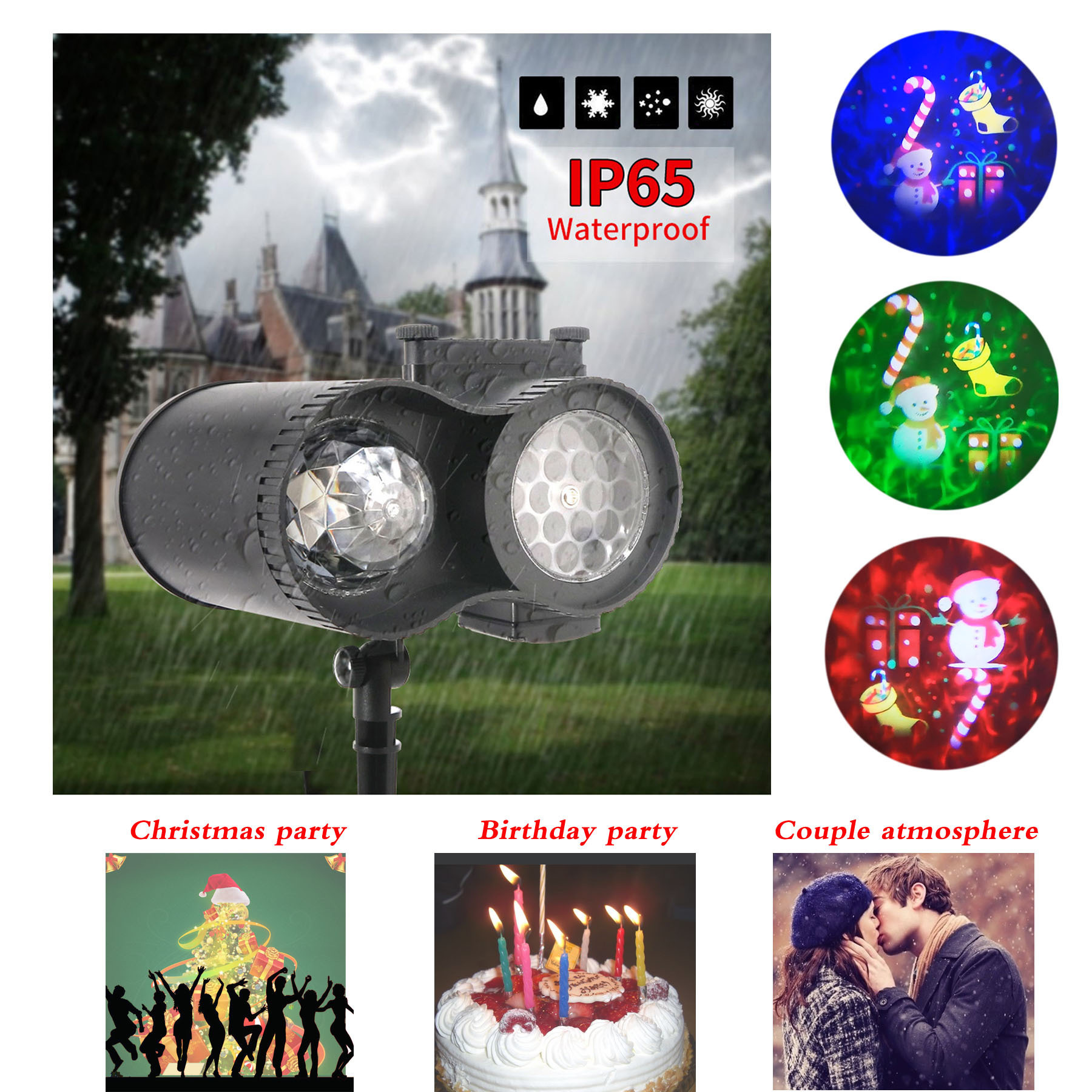 factory Star Light Ocean wave Halloween Christmas pattern Projection lamp LED outdoors party Garden