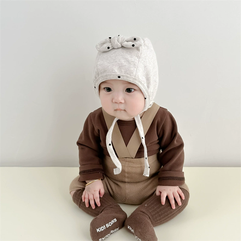 Children's autumn cute hat girl's with bow, Korean style