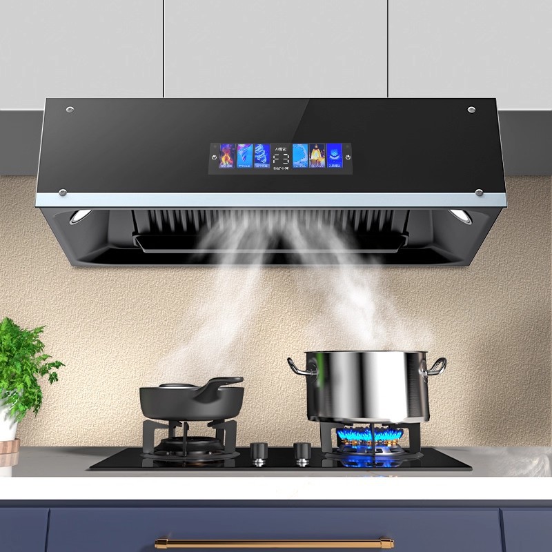 Wholesale Large Suction Range Hood for Home Kitchen Automatic Cleaning Chinese Style Small Old-Fashioned Top Suction Range Hood