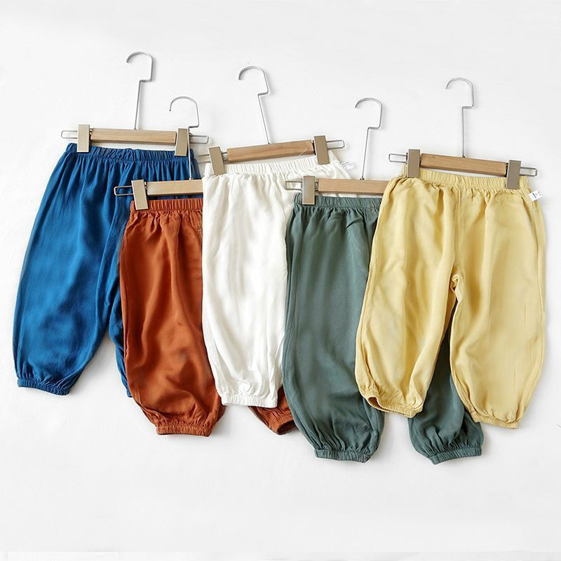 Summer Baby Mosquito-Repellent Pants, Thin Style for Boys and Girls, Children's Summer Clothing, Ice Silk Lantern Pants, Baby Infant Air-Conditioned Long Pants