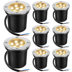 Outdoor Warm White Buried Light High Voltage 85-265V Glue Filled Courtyard Landscape Spotlight Ground Path Deck Well Light
