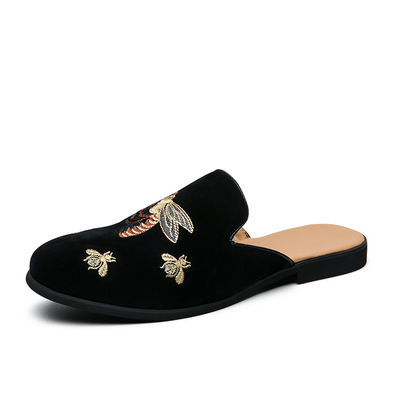 Cross Border Men S Slippers Lazy Scalloped Korean Style Fashion Half Braced Shoes Without Heels_voghion.com