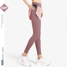 RUNAPULSE假两件瑜伽裤女高腰提臀健身裤跑步速干运动紧身裤塑身