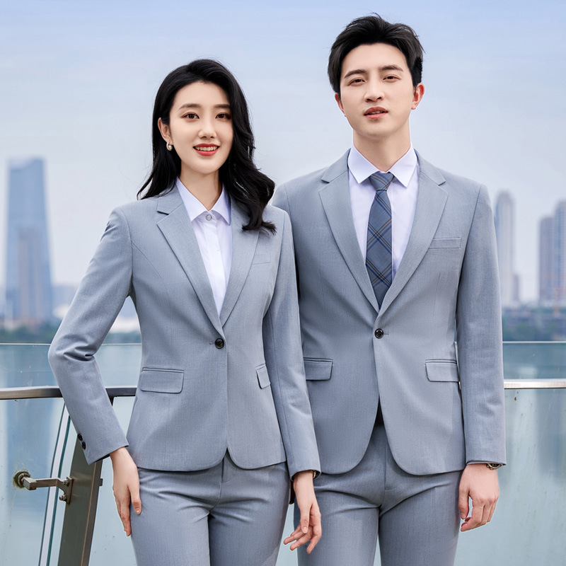 Stretch Grey Suit suit Dress Business Property Manager Men and Women Business Wear Sales Department Work Clothes Suit Women