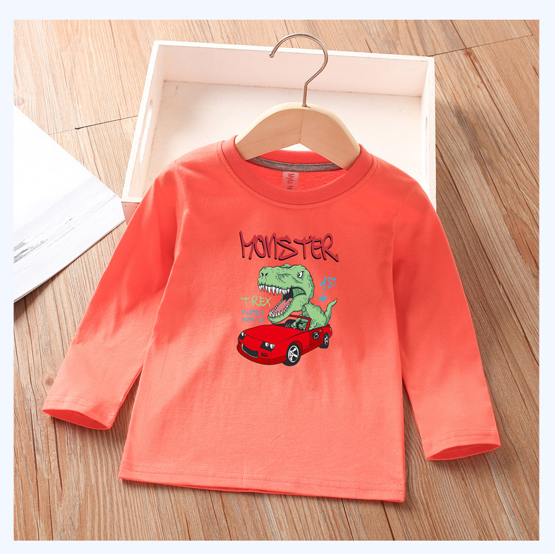 Cute Dinosaur Car 100% Cotton T-shirts & Shirts display picture 4