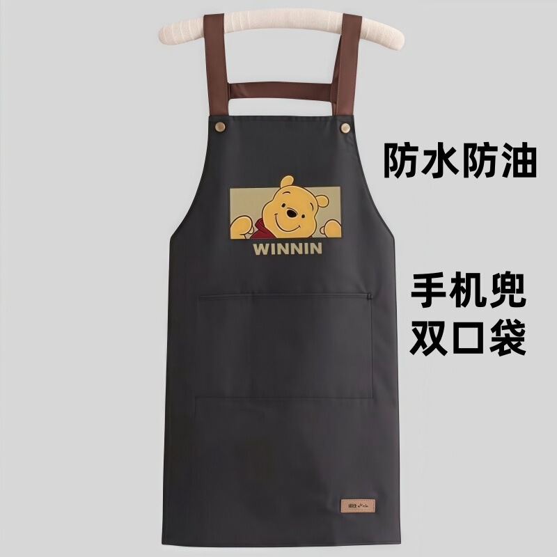 ビニグマのエプロン防水家庭用キッチン調理油防止ファッションウエスト作業服専用印字食|undefined
