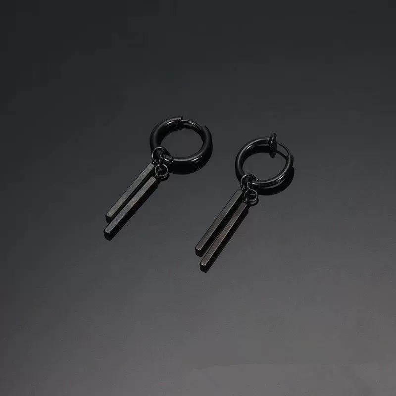 Серьги из нержавеющей стали, корейский стиль, клипсы и гвоздики, простой элегантный дизайн