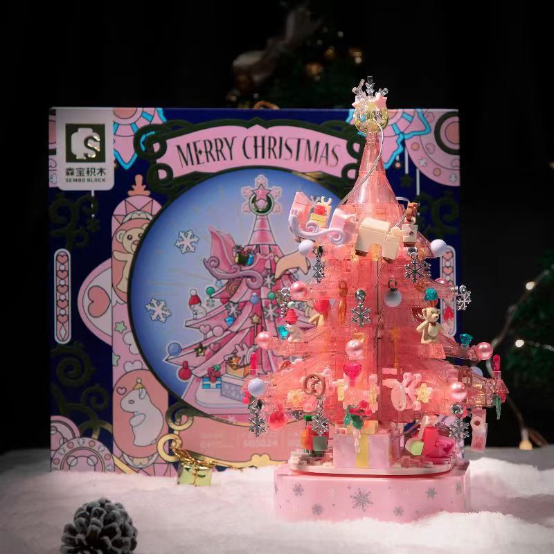 森宝605024水晶粉クリスマスツリーオルゴール女の子クリスマスプレゼントパズル